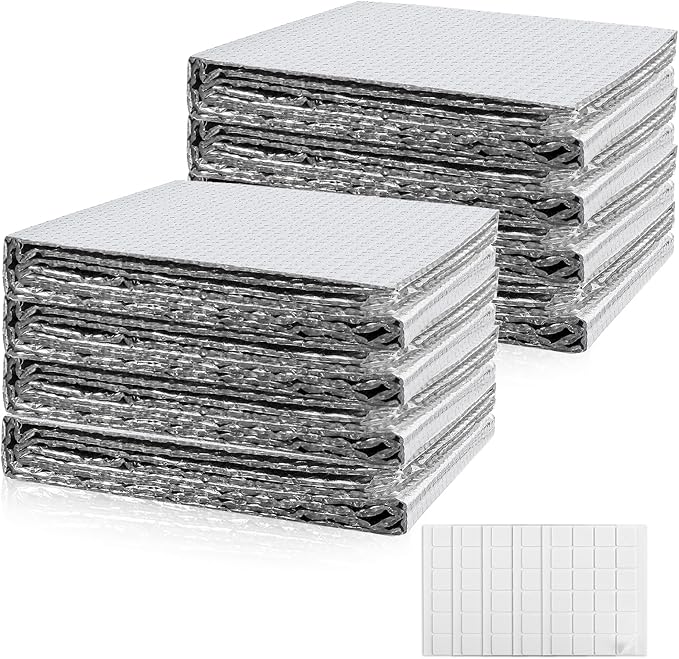FONUNO Reflective Bubble Insulation Sheet Garage Door Insulation Kit | 6MM Thick Reflective Insulation Roll Garage Door Insulation Panels for Windows RV Roof Attic Wall (24IN X 48IN, 8 PCS)