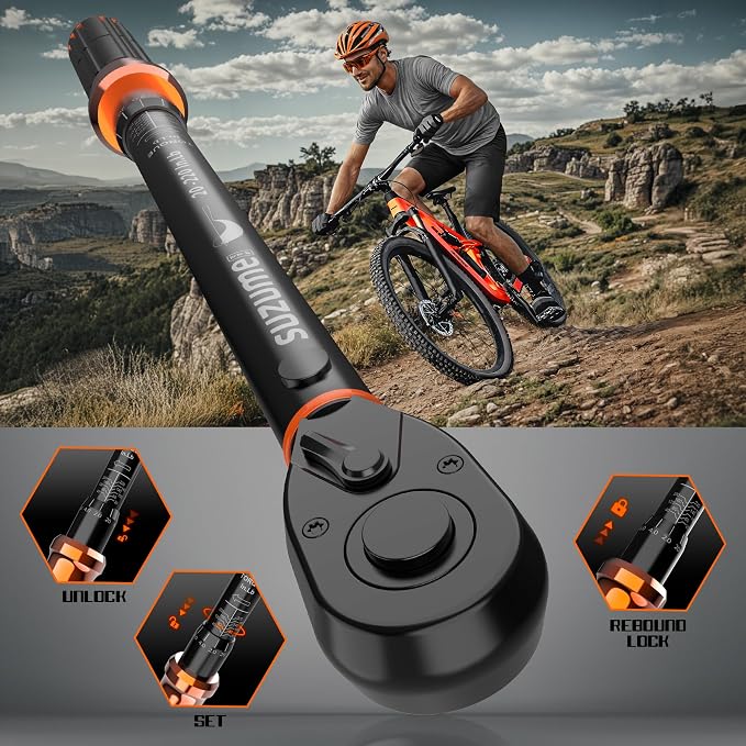Inch Pound Torque Wrench 1/4 Drive Click 20-220 In.Lb / 2.3-24.9 N.m | ±3% Accuracy Dual-Direction CR-V 72-tooth Dual-Scale for MTB Bicycle, Bike, Small Equipment , Motorcycle Repair