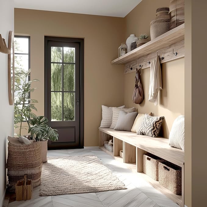 EVOLVE Paint & Primer: Environment-friendly, Low Sheen with One-coat Coverage for Interior & Exterior surfaces (Burlap Brown, 1-Gallon)