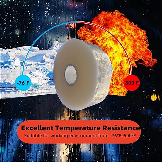 Self Sealing Fusing Silicone Tape Clear, 1 in Wide 36Feet Heavy Duty & Leak Proof Rubber Waterproof Hose Tape Pipe for Water Emergency Pipeline Repair Cable Winding Insulating (0.5mm in Thickness)