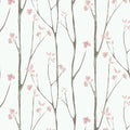 Timeet Floral Wallpaper White and Pink Wall Paper Peel and Stick Modern Contact Paper Removable Self-Adhesive Bedroom Bathroom 16" x 78.7"