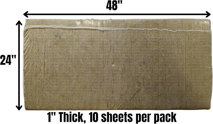 10 pk 24" x 48" x 1" Rockwool ProRox Mineral Wool, Replaces Owens Corning Thermafiber, BMW142-10PK