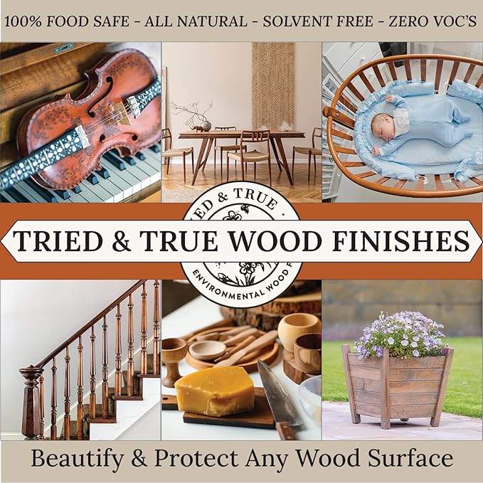 Tried & True Original Wood Finish, Pint - Linseed Oil & Beeswax Blend, Ideal for All Woodwork, Long-Lasting Durability, Food Safe Sealer, Non-Toxic Wood Finish