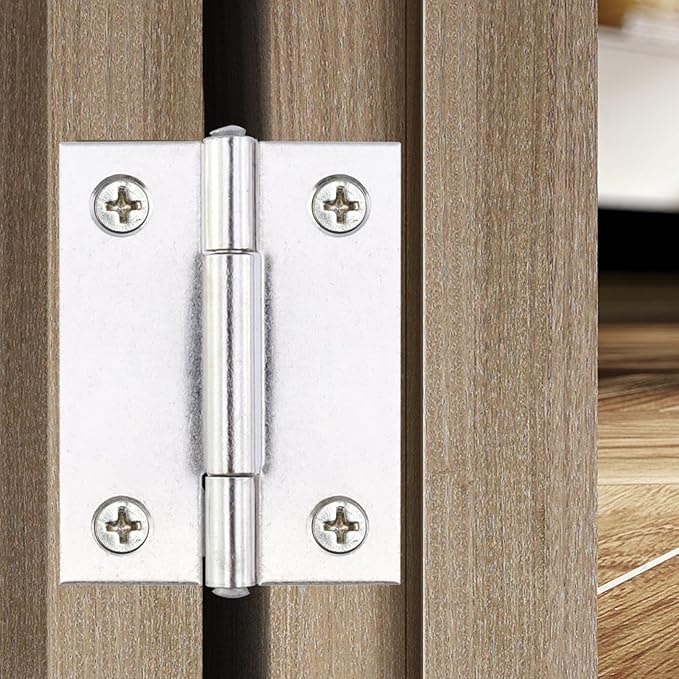 MY MIRONEY 20PCS Stainless Steel Folding Hinges 2 Inch Cabinet Door Hinge Home Furniture Hardware Butt Hinge for Wooden Box, Door and Window, DIY Projects