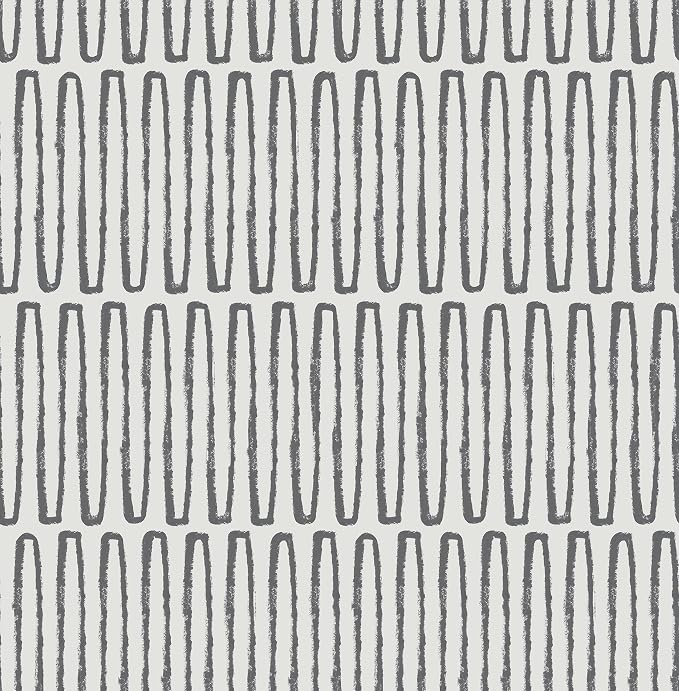 NuWallpaper Porter Charcoal Peel and Stick Wallpaper, Charcoal Patterned Removable Contact Paper for Walls, Self Adhesive Wall Covering for Bedroom Living Room Accent Wall