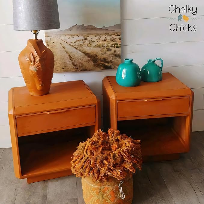 Chalky Chicks 16 Fl Oz Matte Acorn Orange Chalk Paint for Furniture Without Sanding - No Prep Furniture Paint No Sanding All in One for Crafts, Wood, Cabinet, Walls, Metal, Dresser, Farmhouse