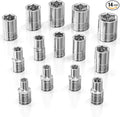 Olsa Tools 1/4-Inch Drive SAE Deep Socket Set - 14pc | 6-Point Chrome Vanadium Sockets, 4mm–15mm, No Skipped Sizes - Professional-Grade SAE Socket Sets - Part: 1328