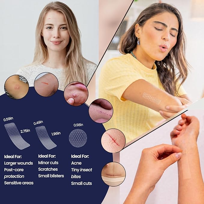 Silicone Scar Patches | Medical-Grade & Hypoallergenic Scar Care for Surgery, C Section Recovery, Keloids, Burns & Stretch Marks | 18 Pre-Cut Flexible Acne Scar Strips