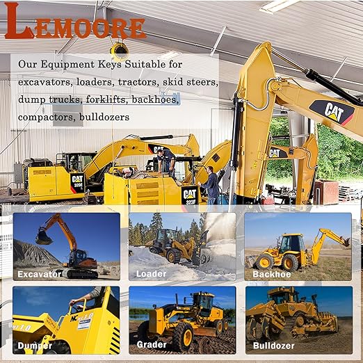 12 Heavy Equipment Key Master Set, Construction Key Master Set for Cat Caterpillar Case JD John Deere Hyster Komatsu Takeuchi Lucas Ford New Holland Keys Heavy Equipment