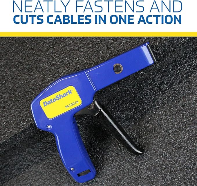 DataShark PA70076 Cable Tie Gun | Zip Tie Designed for Cable Ties up to 1/4" Wide
