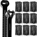 Blulu 1000 Pcs 7 Inch Cable Zip Ties with Metal Tooth Stainless Steel Locking Device, Black Nylon Cable Ties, 50 Lbs Tensile Strength, UV Resistant Wire Wraps Multi Purpose for Indoor Outdoor Use