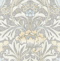NextWall Acanthus Floral Peel and Stick Wallpaper (Daydream Grey & Pearl Blue)