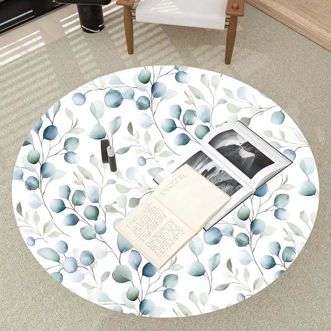 Danodoi Blue Green Vintage Leaf Peel and Stick Wallpaper 17.5" x 393" | Waterproof Vinyl Self Adhesive Removable Renter Friendly Floral Contact Paper