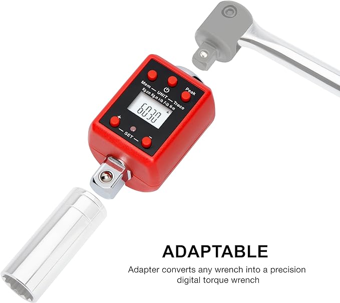 NEIKO 20741A 1/2” Digital Torque Adapter, 29.5-147.5 Ft-Lb, 1/2” Drive Digital Torque Wrench Converter/Torque Wrench Adapter, Alert Signals Torque Setting, Calibrate Digital & Analog Torque Wrench