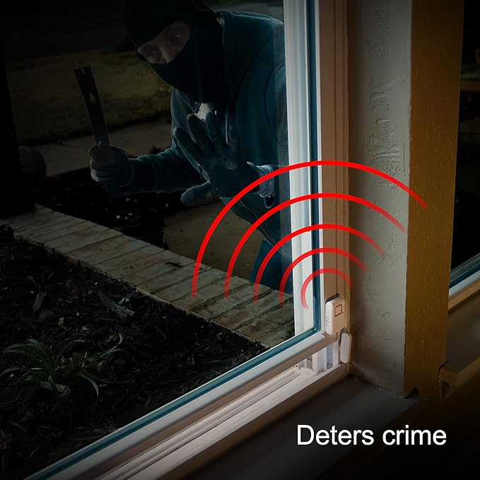 UltraPro Personal Security Window and Door Alarm, 5 Pack, DIY Protection, Burglar Alert, Wireless Chime/Alarm, Easy Installation, Home Security, Ideal for Home, Garage, Apartment , White, 45987