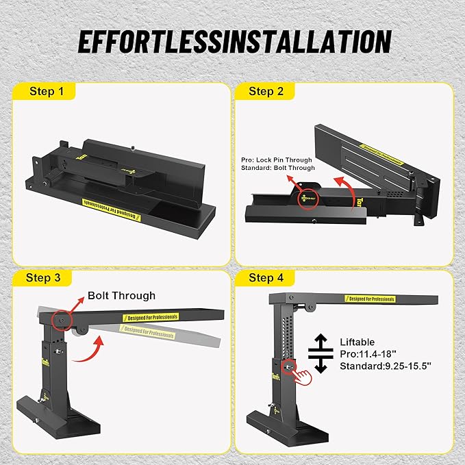 Foldable | Heavy-Duty Ladder Extender Pro, High Strength Steel Material Design Ladder Extension Pro for Stairs w/Non-Slip Mat, 9.25-15.5" Adjustable Height, Applicable Ladder Feet Spacing 20"