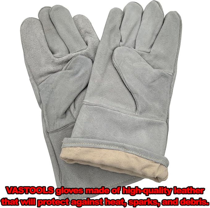 VASTOOLS Welding Accessories,6pc,Chipping Hammer 10.5",Leather Welding Gloves 13.5",6-in-1 Welpers Pliers 8",Wire Brush 11",Welding Magnet 50LB