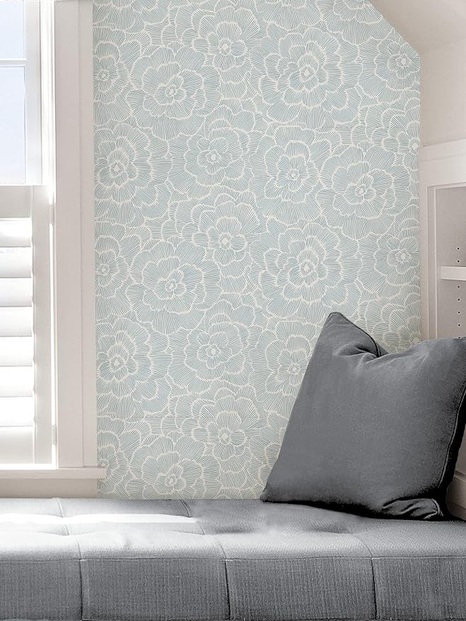 NuWallpaper by WallPops NUS4048 Saraya Peel & Stick Wallpaper, Blue
