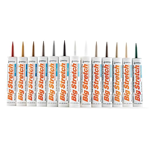 Sashco Big Stretch Acrylic Latex High Performance Caulking Sealant, 10.5 Ounce Cartridge, Dark Brown (Pack of 12)