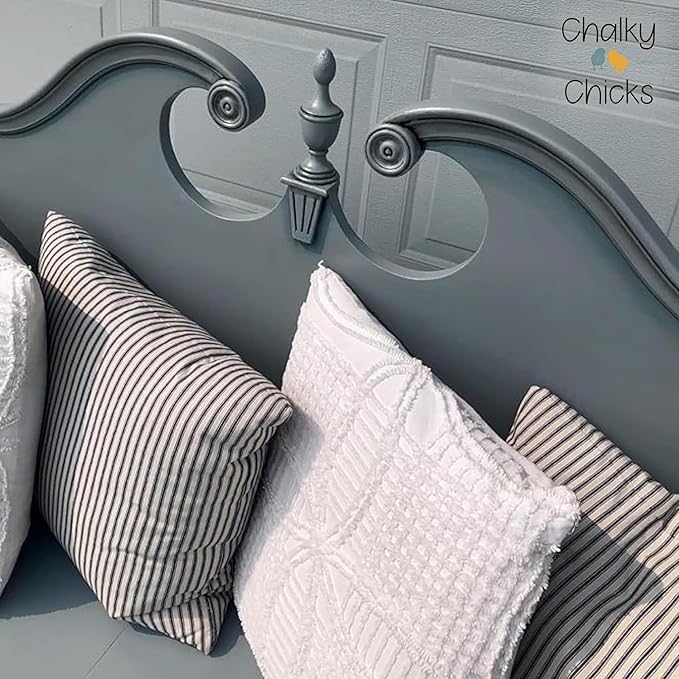 Chalky Chicks 16 Fl Oz Matte Overcast (Blue Gray) Chalk Paint for Furniture Without Sanding - No Prep Furniture Paint No Sanding All in One for Crafts, Wood, Walls, Cabinet, Metal, Dresser, Farmhouse