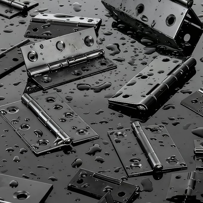 20 Pack 2 Inch Small Stainless Steel Door Hinges - Black Folding Hinges for Windows, Cabinets, Furniture, Home Hardware with Mounting Screws (56x35mm)