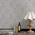 Toduso Peel and Stick Wallpaper Vintage Wall Paper Boho Contact Paper Blue Removable Wallpaper for Kitchen Bathroom Bedroom Floral Waterproof Self Adhesive Vinyl Drawer Decor 17.3"x393.7"