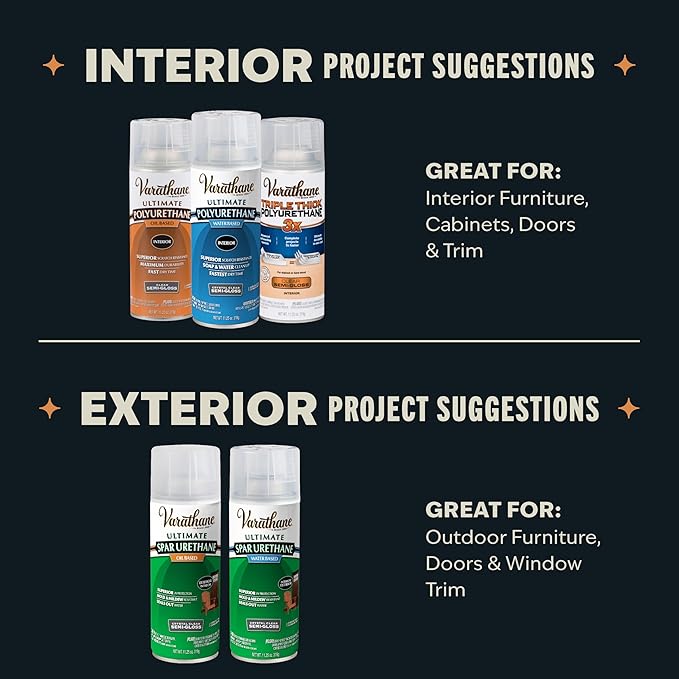Varathane Water-Based Crystal-Clear Ultimate Polyurethane Spray | Interior Wood Protection | Fast Dry Time | Easy Clean Up | Gloss | 11.25 oz