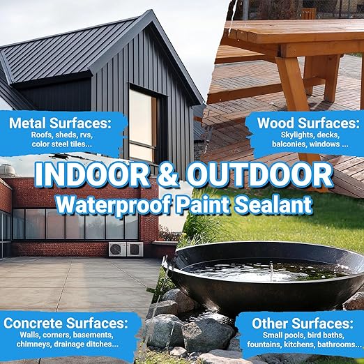 Rubber Liquid Waterproof Sealant, TUFINEIN 11 LB/5 KG Neutral Gray Quick Drying Multi Surface Foundation Leak Repair - Roof Gutters Basement Sealer Waterproof - Indoor & Outdoor Flexible Rubber Paint