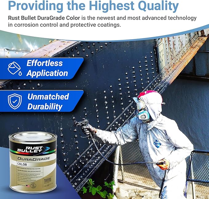 RUST BULLET DuraGrade Color - Blue - 1 Gallon - Advanced Technology Corrossion Control, Rust Inhibitor & Protective Coating, Exceptional Adhesion, UV Resistant
