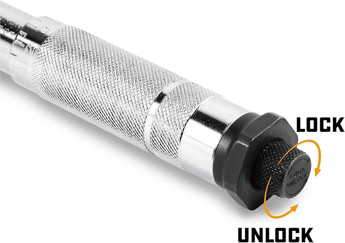 Powerbuilt Dual Drive Torque Wrench, 3/8 and 1/2 Inch Drives, 10ft Lbs, 19-inches Long, 10-150 Feet Range, Micrometer Style Torque Ranges 944001
