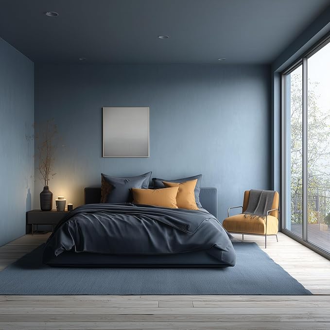 EVOLVE Interior Paint & Primer, Eggshell (Slate Blue), 5 Gallon – One-Coat Coverage, Excellent Hide, Low VOC, Low Odor, Washable Paint for Walls, Doors & Trim
