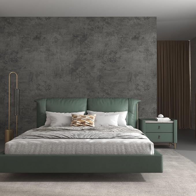JSEVEM 16"×118" Dark Grey Concrete Contact Paper Self Adhesive Gray Faux Cement Wallpaper Peel and Stick Waterproof Industrial Matte Textured Vinyl Wrap for Office Bedroom Living Walls