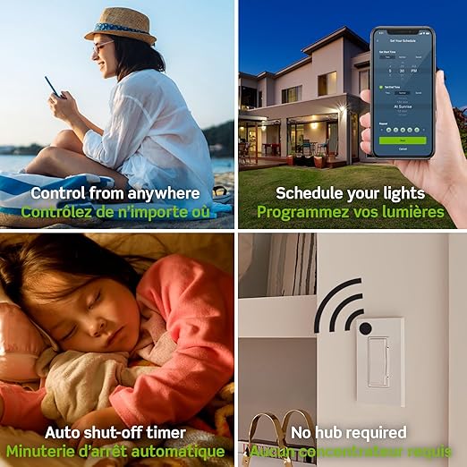 Leviton Decora Smart Switch, Wi-Fi, Works with Matter, Alexa, Google Assistant, Apple Home/Siri & Wired or Wirefree 3-Way, Neutral Wire Required, D315S-1RW, White