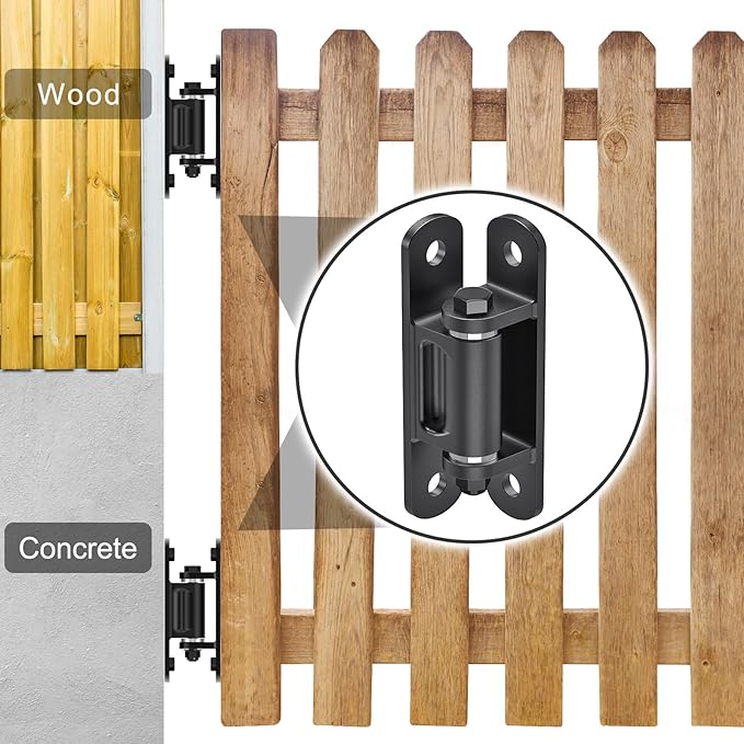 Insaga Heavy Duty Gate Hinge with Bearing, 6.7'' Weld On or Bolt On Hinge, 6mm Thick Carbon Steel 1100lb Capacity 90° /180° Smooth Opening for Metal/Wood Gates (Bolt Hinge Powder coated-90°-2Pack)