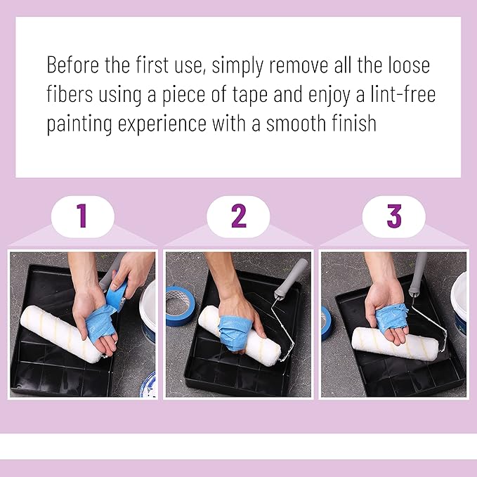 Bates- Paint Roller Covers, 9", Pack of 18, Covers for Paint Rollers 9 Inch, 9 Inch Paint Roller Covers, Paint Roller Cover, Paint Roller Covers 9 Inch, Large Paint Roller Covers