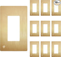 ENERLITES Elite Series Screwless Decorator Wall Plate Child Safe Outlet Cover, Glossy, Size 1-Gang 4.68" H x 2.93" L, Unbreakable Polycarbonate Thermoplastic, SI8831-BGD-10PCS, Brushed Gold (10 Pack)