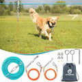 Professional Dog Runner Trolley System，Heavy Duty & Adjustable 125ft Dog Zip Line with 10ft & 15ft Tie Out for Large Dogs Up to 250lbs, Chew Proof Dog Run Cable for Yard, Camping & Outdoor Adventure