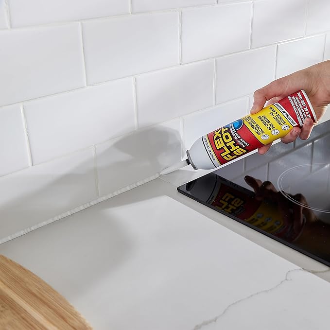 Flex Shot, Flexible Rubber Silicone Sealant, Waterproof Caulk, UV Resistant, No Caulk Gun Needed, Perfect for Kitchen, Bath, Showers, Sinks, Baseboards, Black, 8oz, 1-Pack