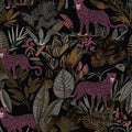 Dark Pink Vintage Leopard Peel and Stick Wallpaper 17.5" x 787" | Waterproof Vinyl Self Adhesive Removable Renter Friendly Floral Contact Paper