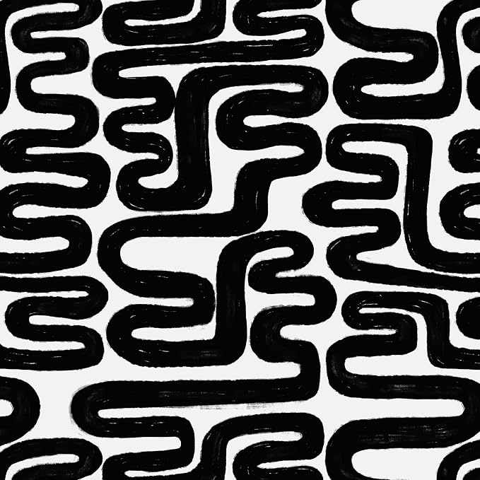Peel and Stick Wallpaper Black and White Wall Paper Modern Geometric Self-Adhesive Removable Contact Paper Thicken Waterproof Easy to Clean Decorative for Bedroom Bathroom Film 17.3in x394in