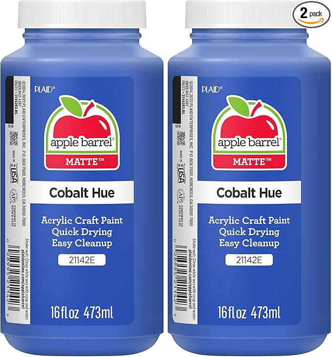 Apple Barrel Acrylic Paint in Assorted Colors (16 Ounce), 21142 Cobalt Blue, (Pack of 2)