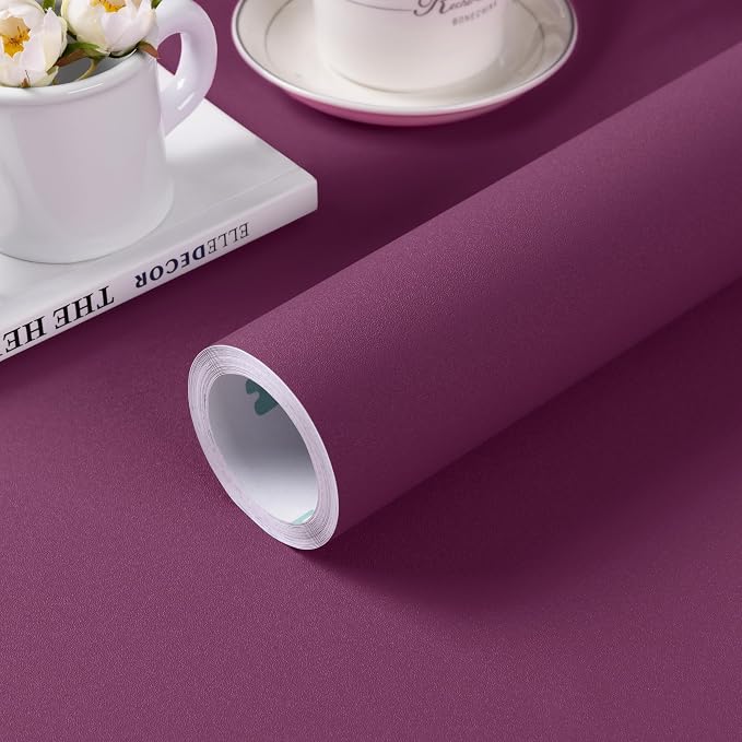 Peel and Stick Wallpaper Hot Pink Contact Paper for Cabinets and Drawers | 15.7" x 393.7" Removable Wall Paper Self Adhesive Vinyl Film Roll Easy to Apply Bathroom Home Decor Counter Top Cover