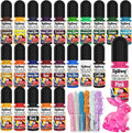 SigWong Epoxy Resin Color Pigment – 24 Colors Liquid Epoxy Dye Set with 6 Glitters, Highly Concentrated, Non-Toxic Resin Pigment for Art, Jewelry Making & Crafts – Each 6ml/ 0.25 oz