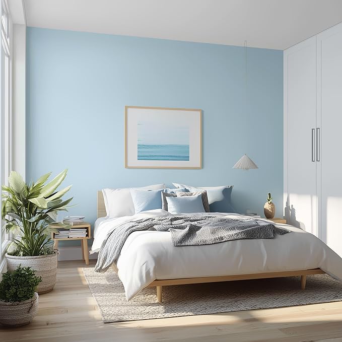 EVOLVE Paint & Primer: Environment-friendly, Low Sheen with One-coat Coverage for Interior & Exterior surfaces (Sky Blue, 5-Gallon)