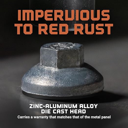 Fasteners Plus ST Fastening ZXL Woodbinder Metal-to-Wood #10 x 3 Galvanized Screws with EPDM Rubber Washer, 250-Count - Designed for Metal Roofing and Siding Panels