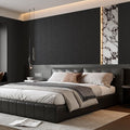 Zeeko Black Peel and Stick Wallpaper 17.3" x 590" Removable Crocodile Wallpaper Embossed Contact Paper Textured Wall Paper for Cabinet Bedroom Bathroom