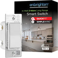Enbrighten 800 Series Z-Wave On/Off Paddle Switch, Long Range 800LR, Quick Fit, Simple Wire, Direct 3-Way (No Add-On Switch Needed), Smart Hub Required, Compatible with Alexa, Google Home, 76591