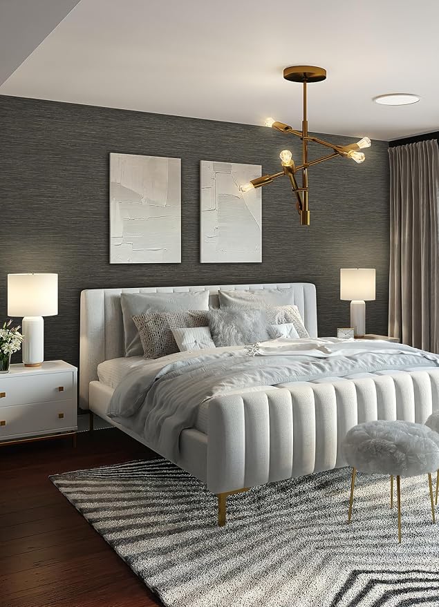 RoomMates Dimensional Grasscloth Peel and Stick Wallpaper, RMK12685PLW