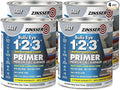 Zinsser 286258-4PK Bulls Eye 1-2-3 All Surface Primer, Quart, Gray, 4 Pack