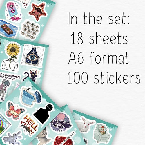 100Pcs Weirdcore Stickers, Weird Stickers for Adults -Weirdcore Stuff, Decor -Psychedelic Decals Waterproof - Gift for Women & Men